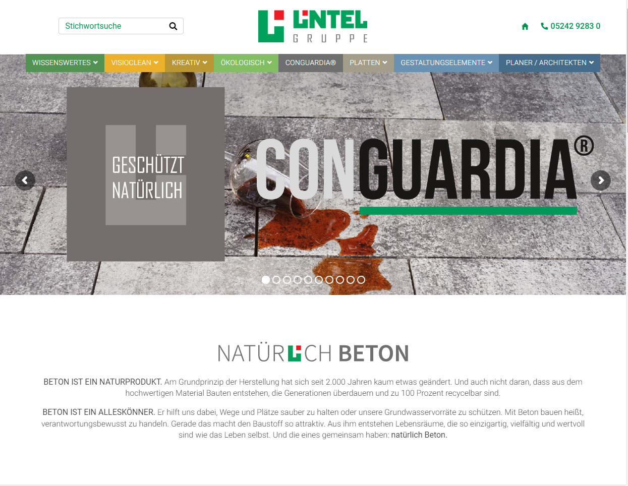 Lintel Betonwerk Company Website