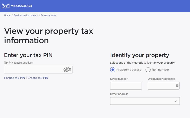 Mississauga Tax System